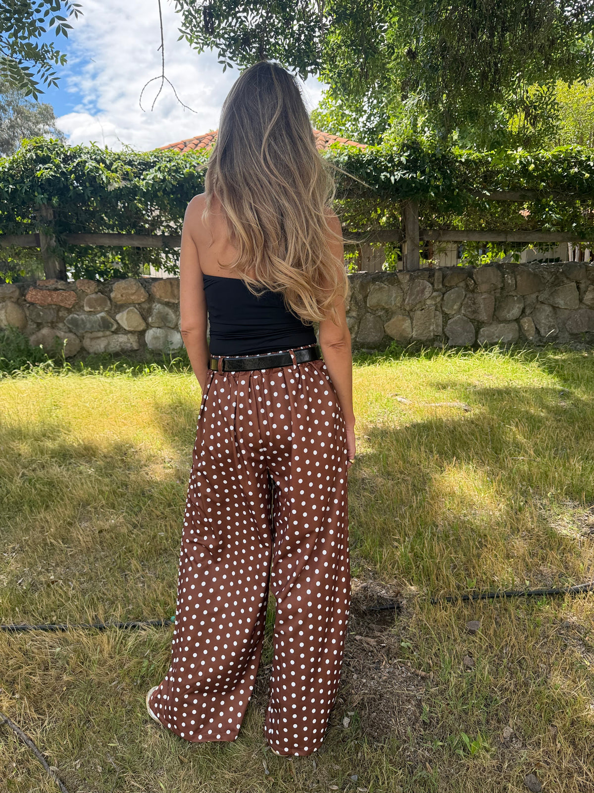 New palazo polca dots caramelo