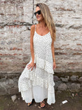 Vestido puntos y vuelos crudo