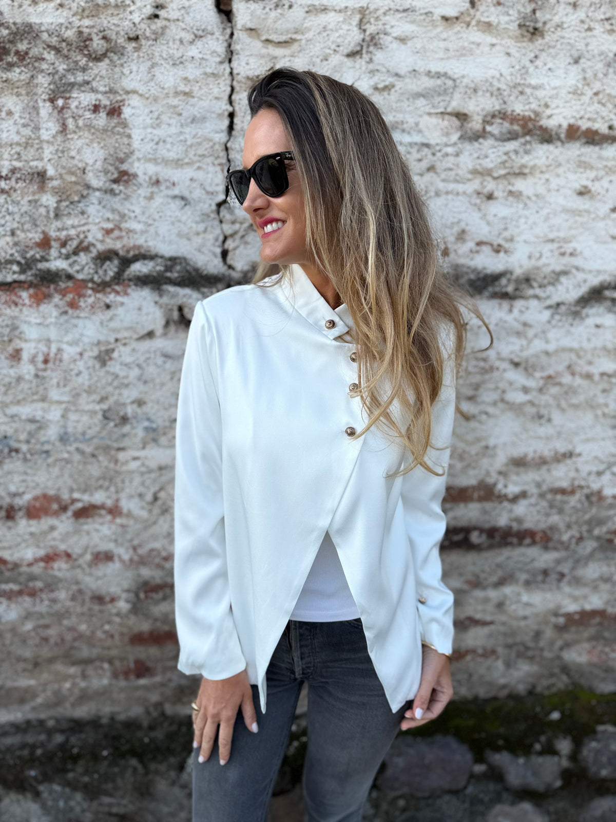Chaqueta new funnel formal blanca
