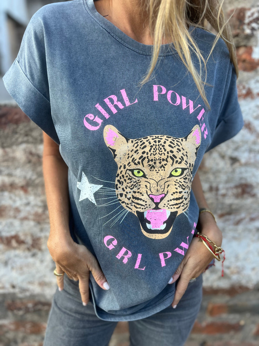 Polera tigre azul piedra