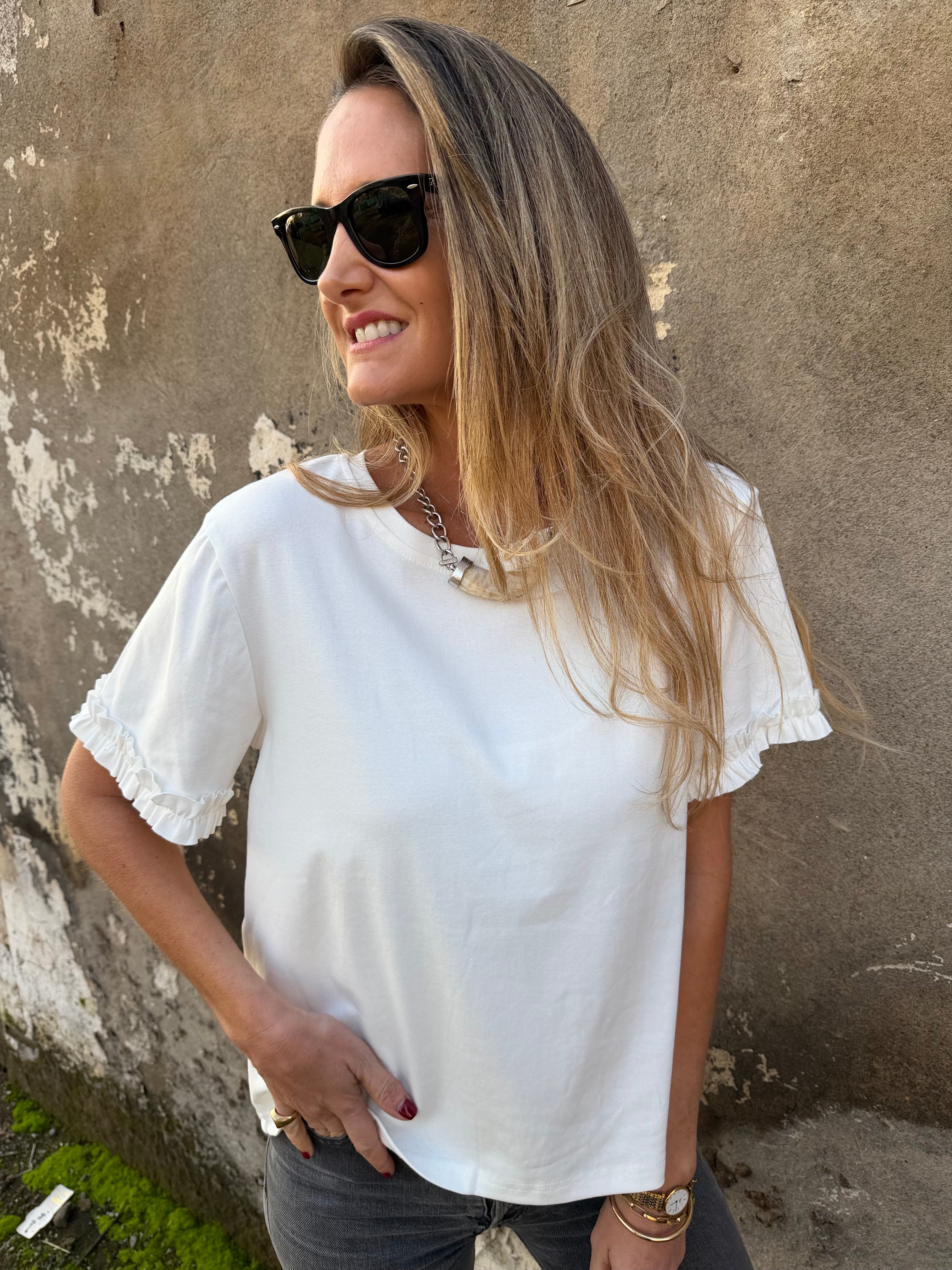 Polera modal vuelitos blanca