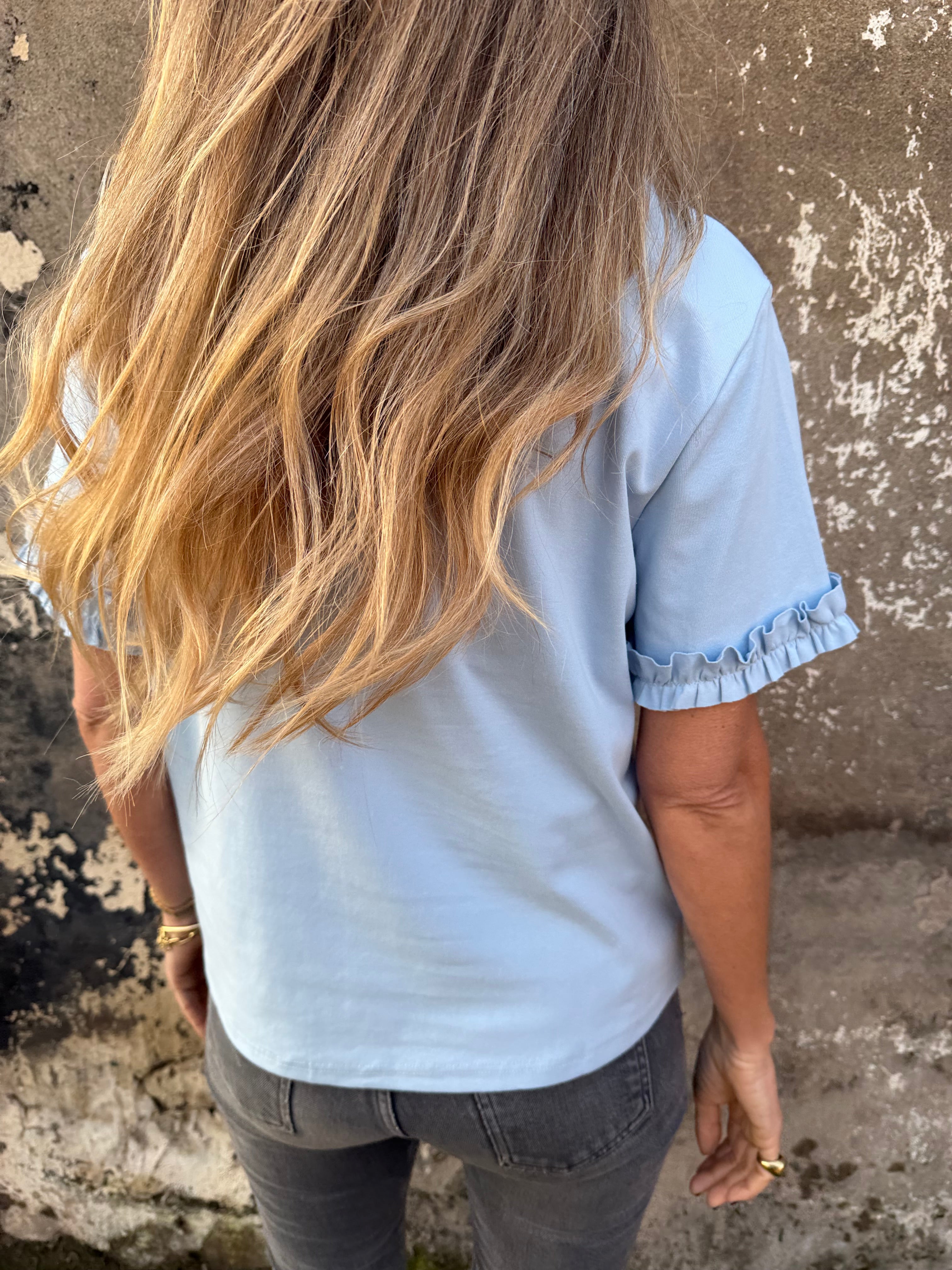 Polera modal vuelitos celeste