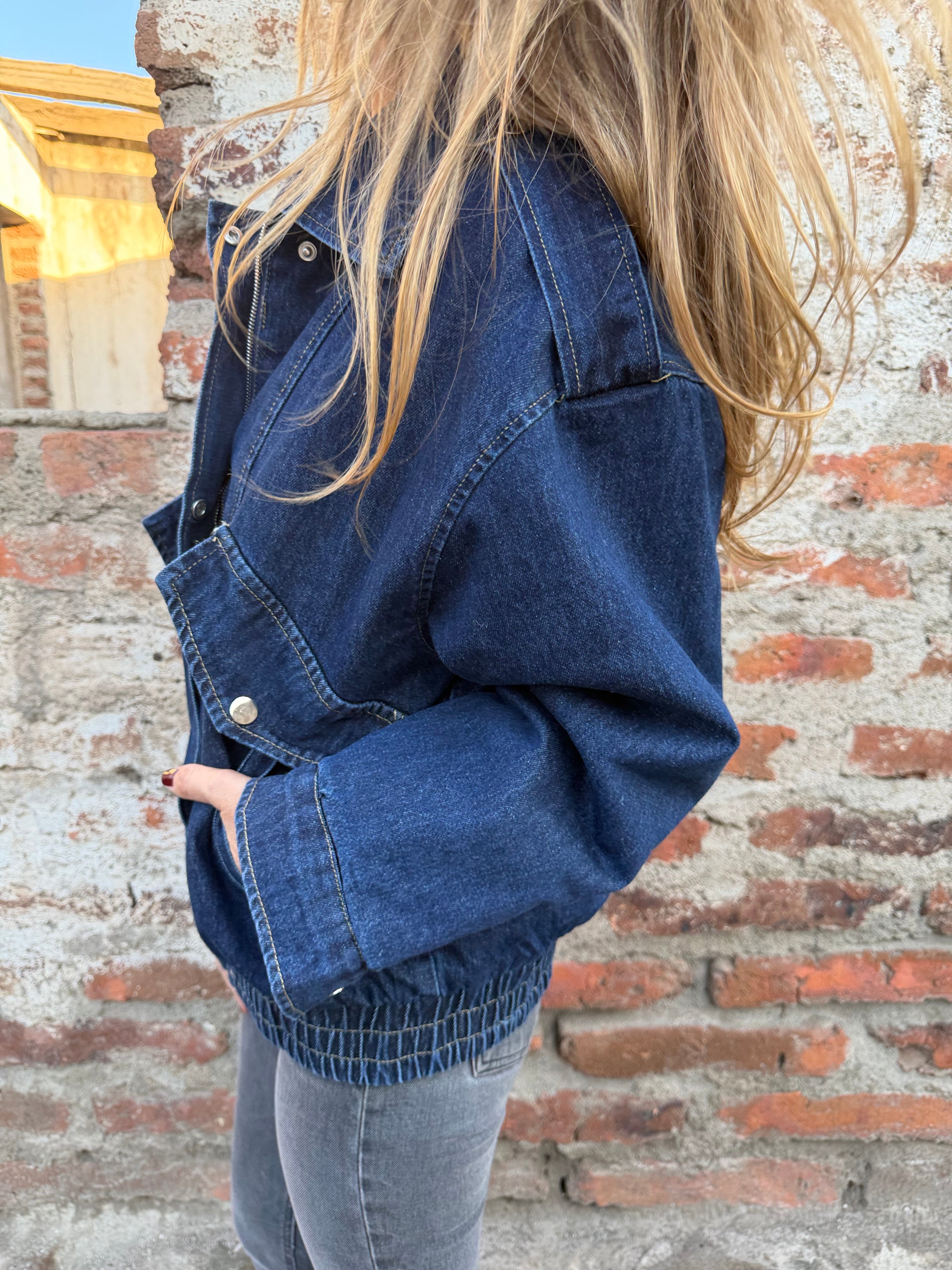 Maxxi bomber acolchada bluejean azul