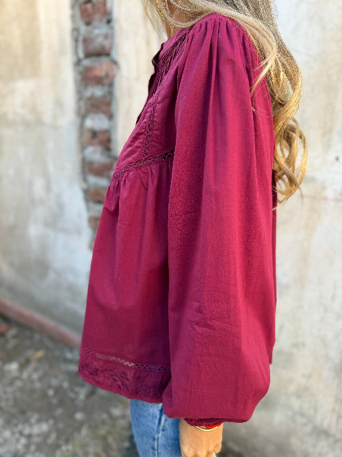 Blusa cedrón burdeo