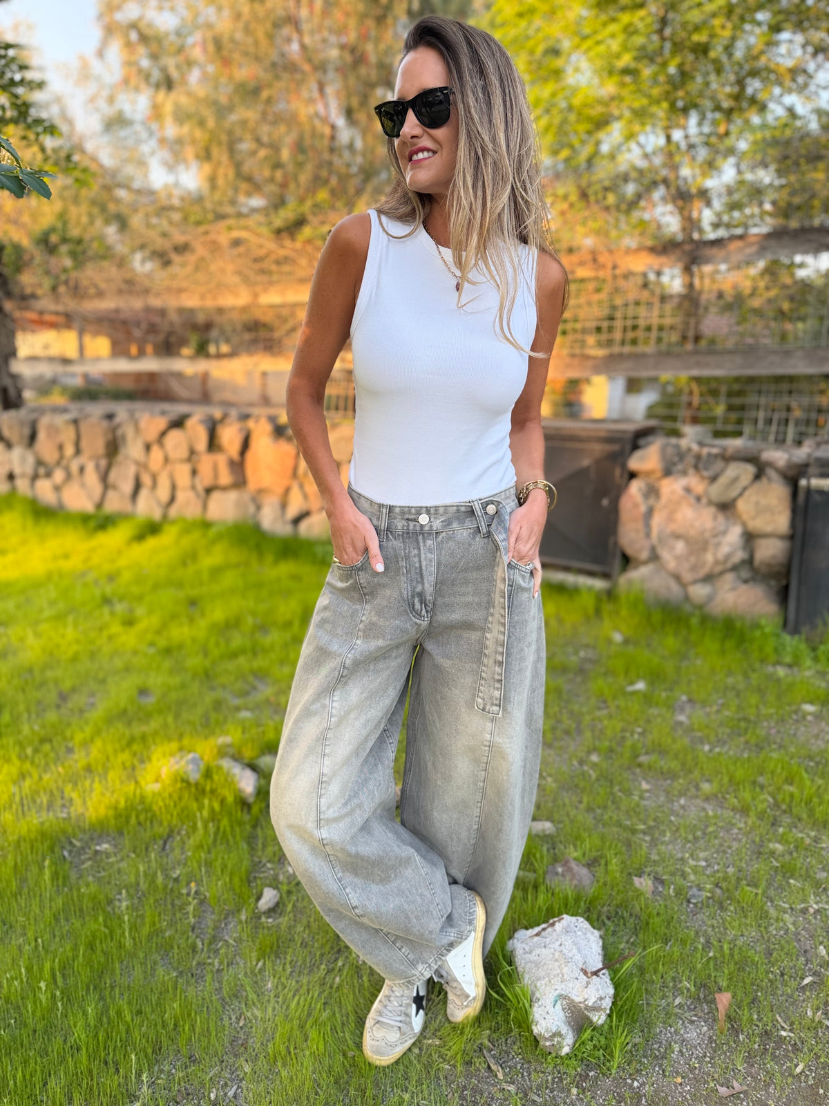 Bluejean new barrel cinto gris