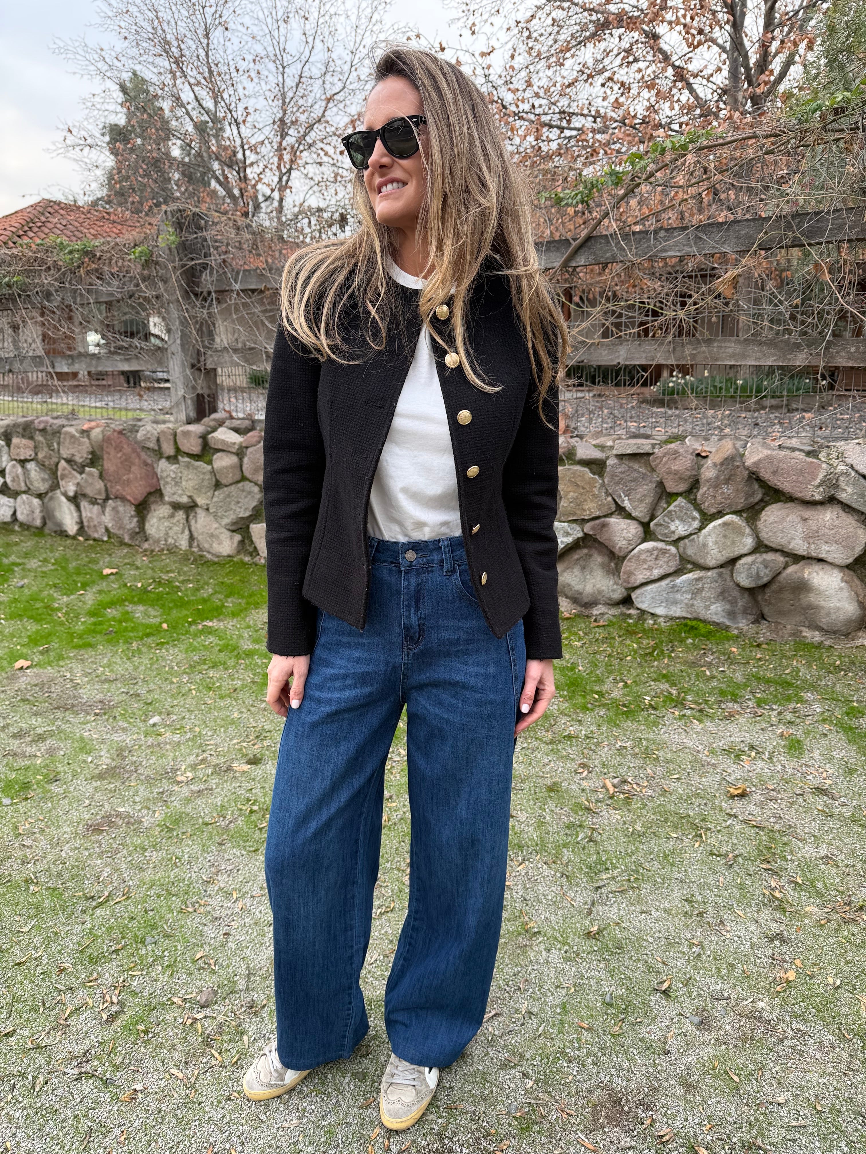 Bluejean tipo barrel detalles azul