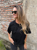 Polera las flores negra