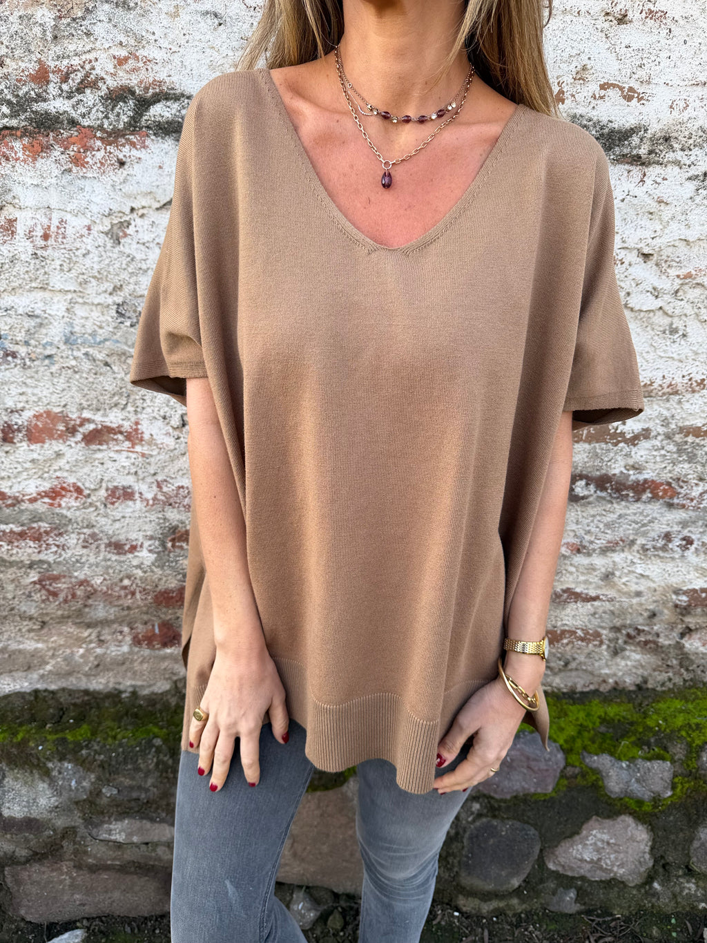 Chaleco tapado camel