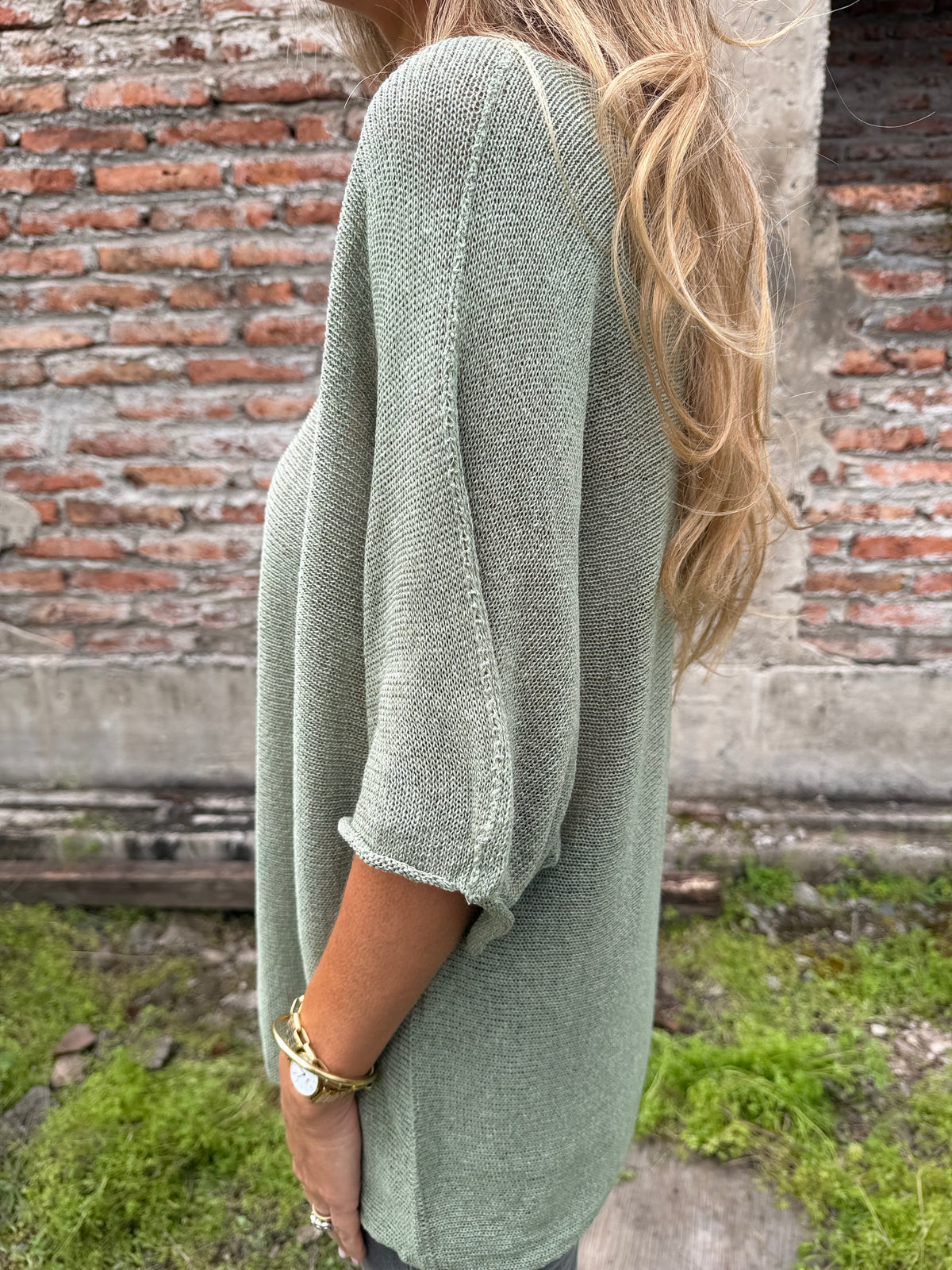Chaleco new hilado verde musgo
