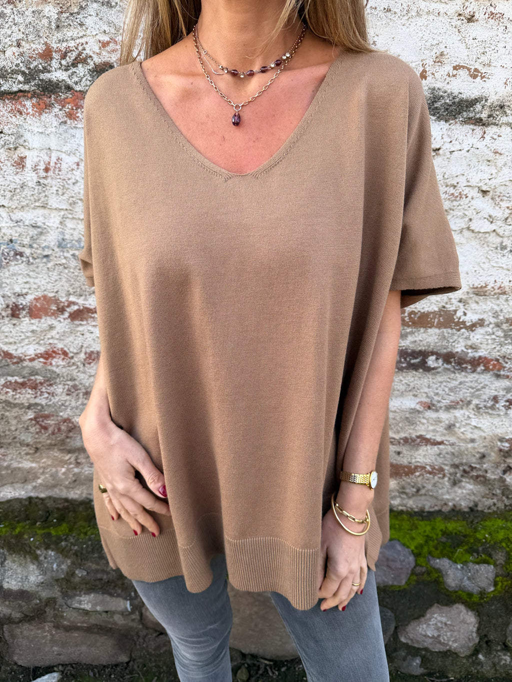 Chaleco tapado camel