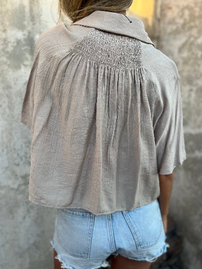 Blusa rayon rústica beige