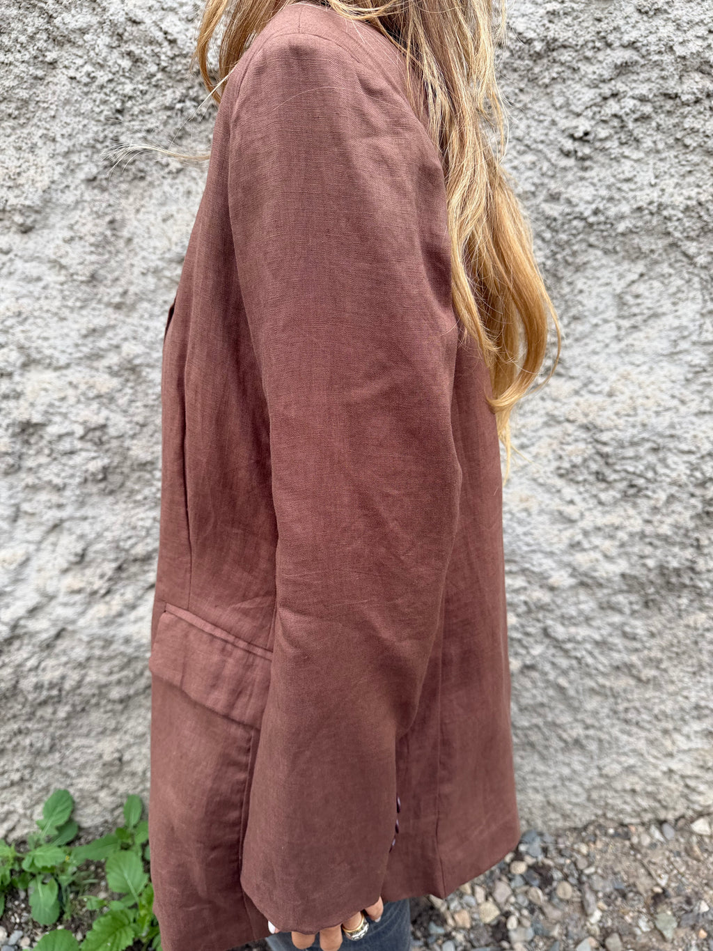 Blazer 100% lino perfecto café