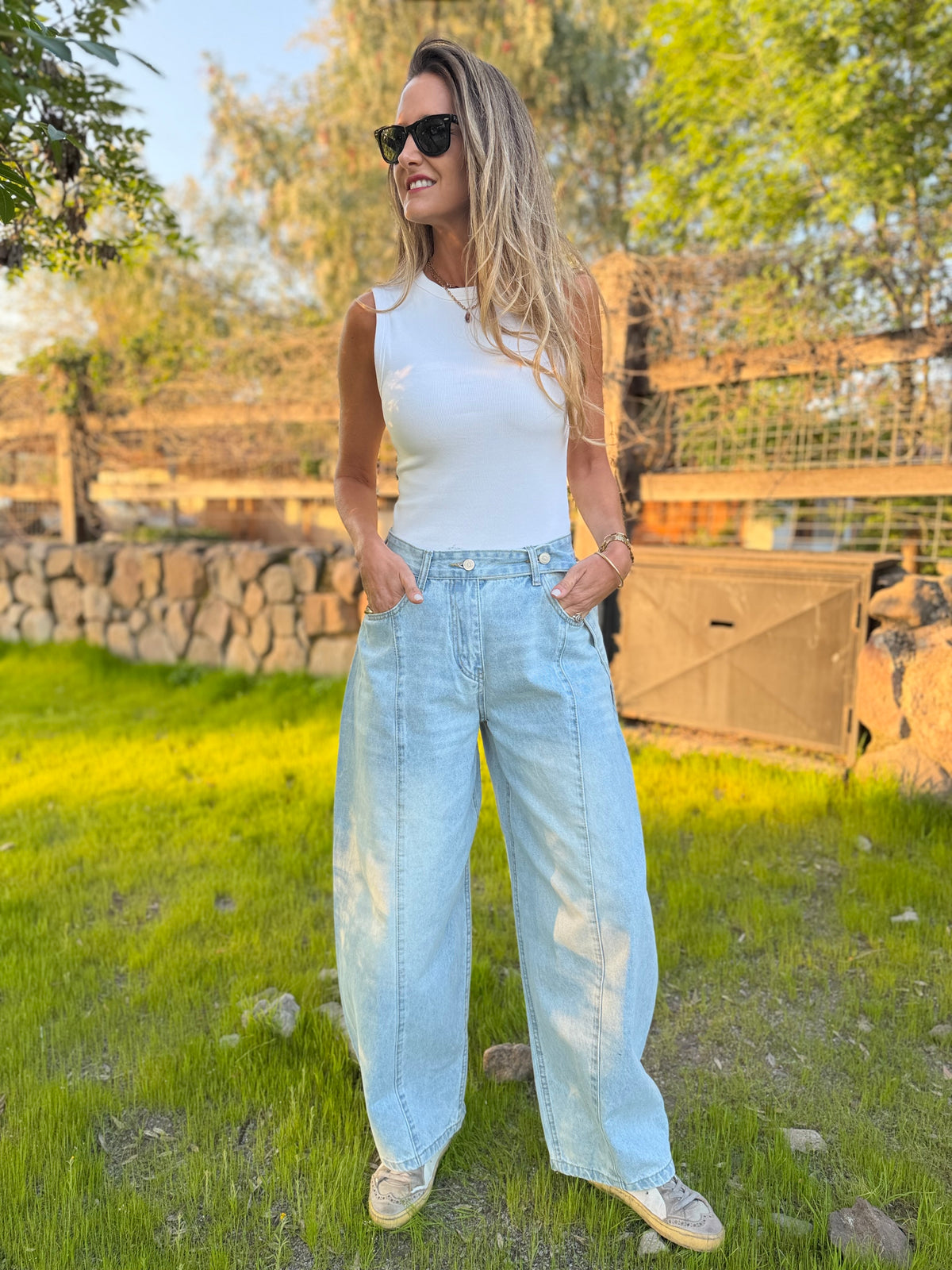 Bluejean new barrel cinto celeste claro
