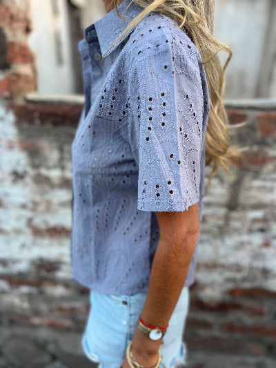 Blusa súper broderie gris
