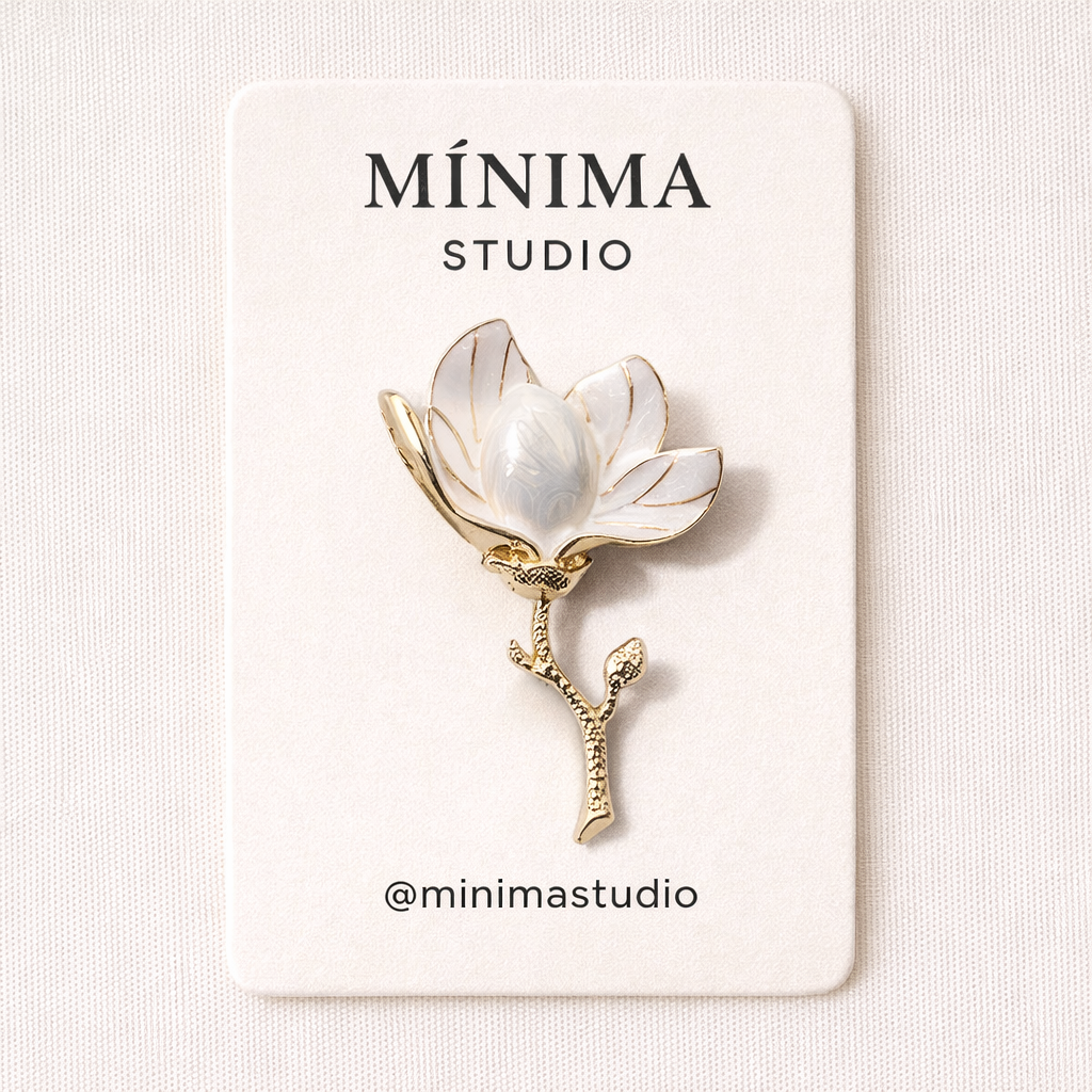 Broche Magnolia Nácar