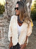 Tapado macramé blanco