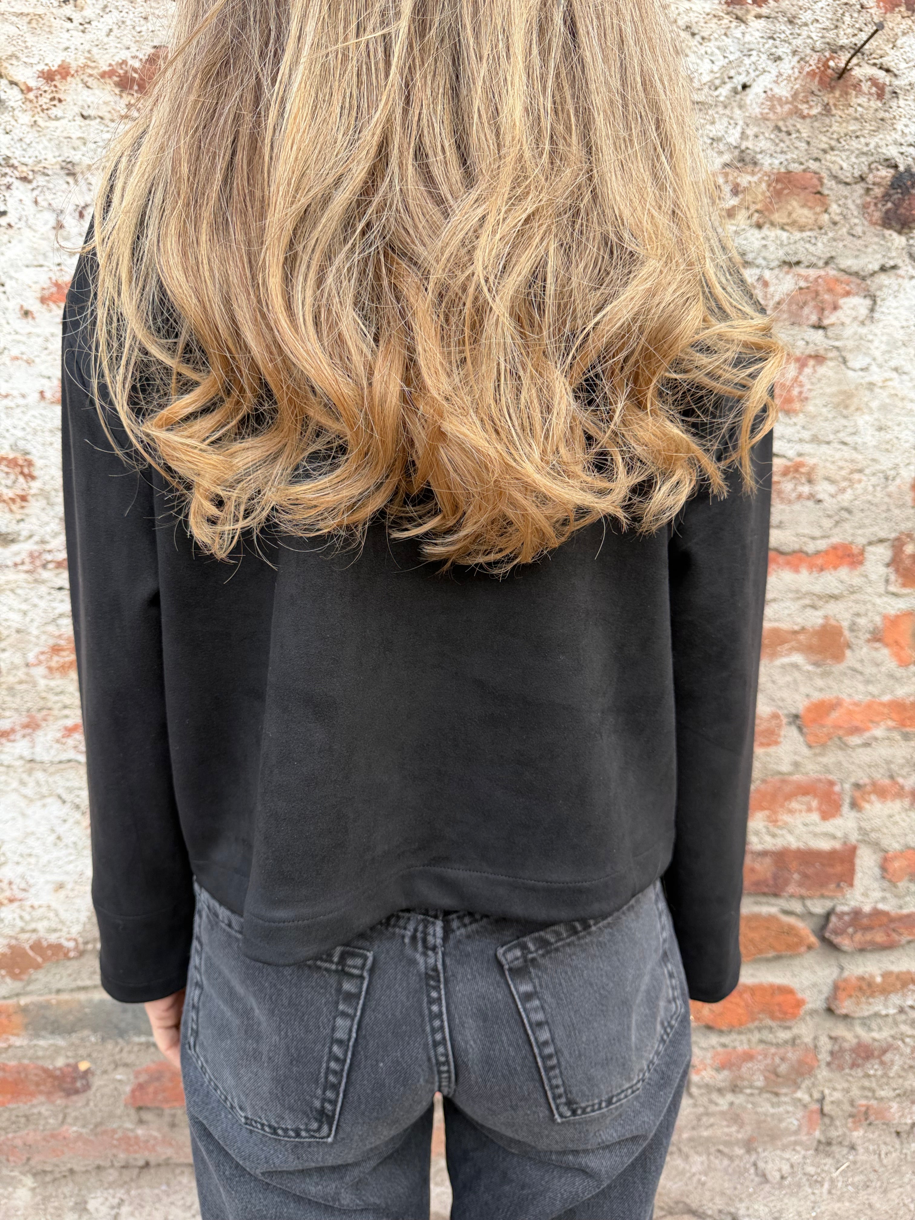 Chaqueta suede pocket negro