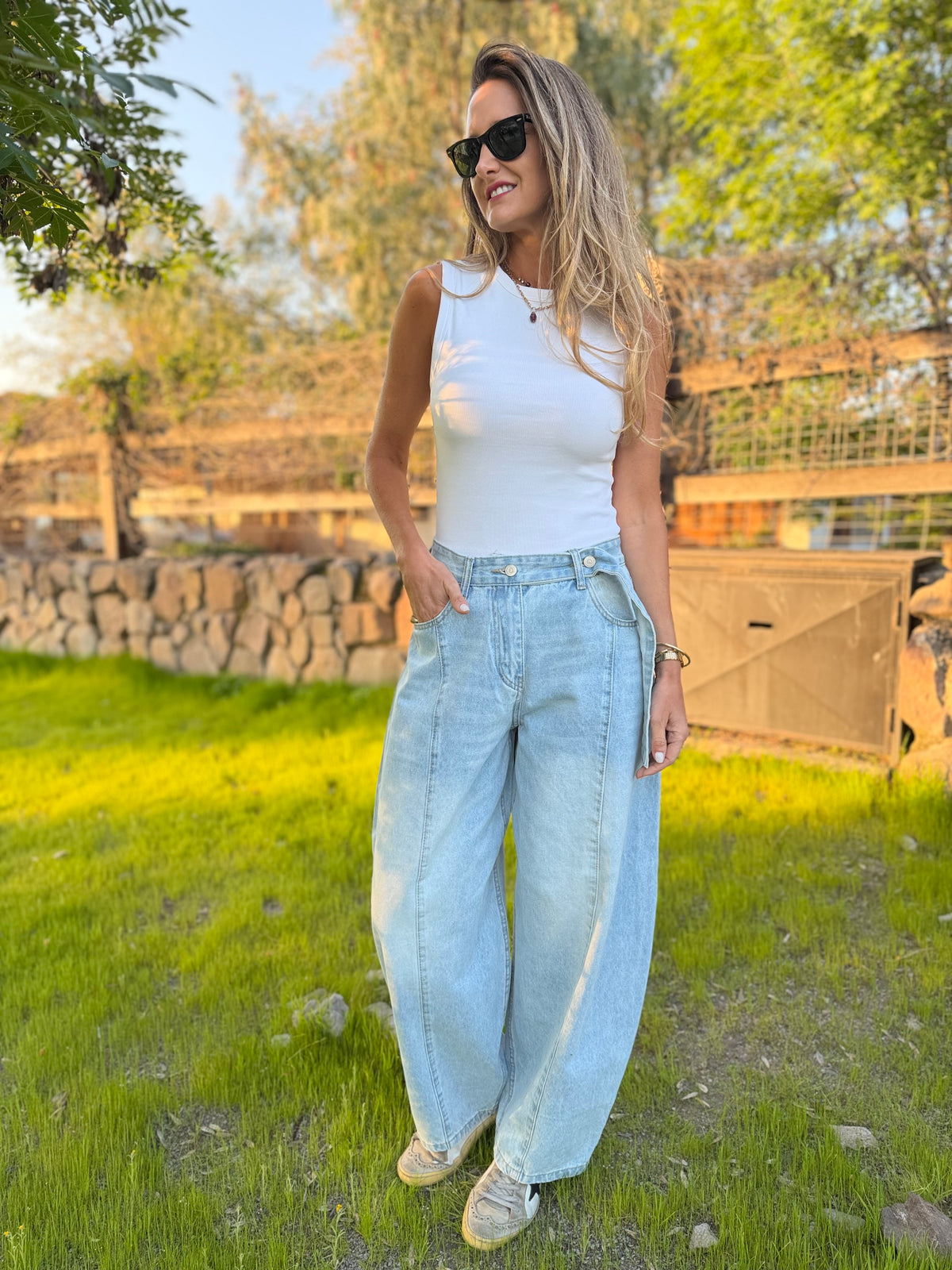 Bluejean new barrel cinto celeste claro