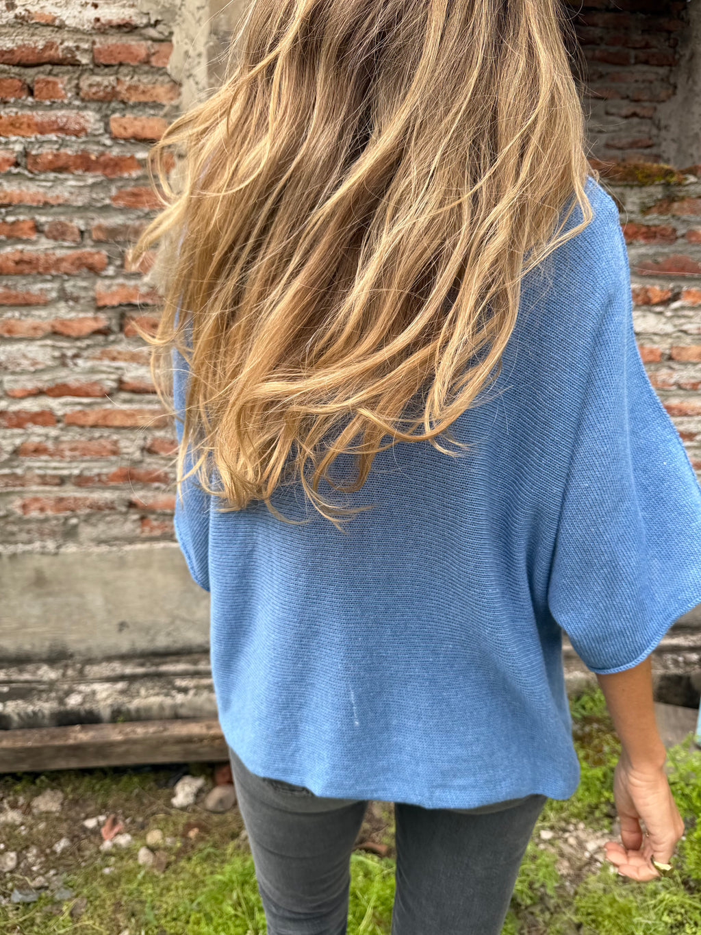 Chaleco new hilado celeste