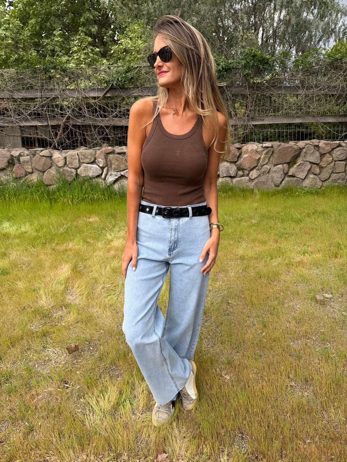 Pantalón recto perfecto celeste