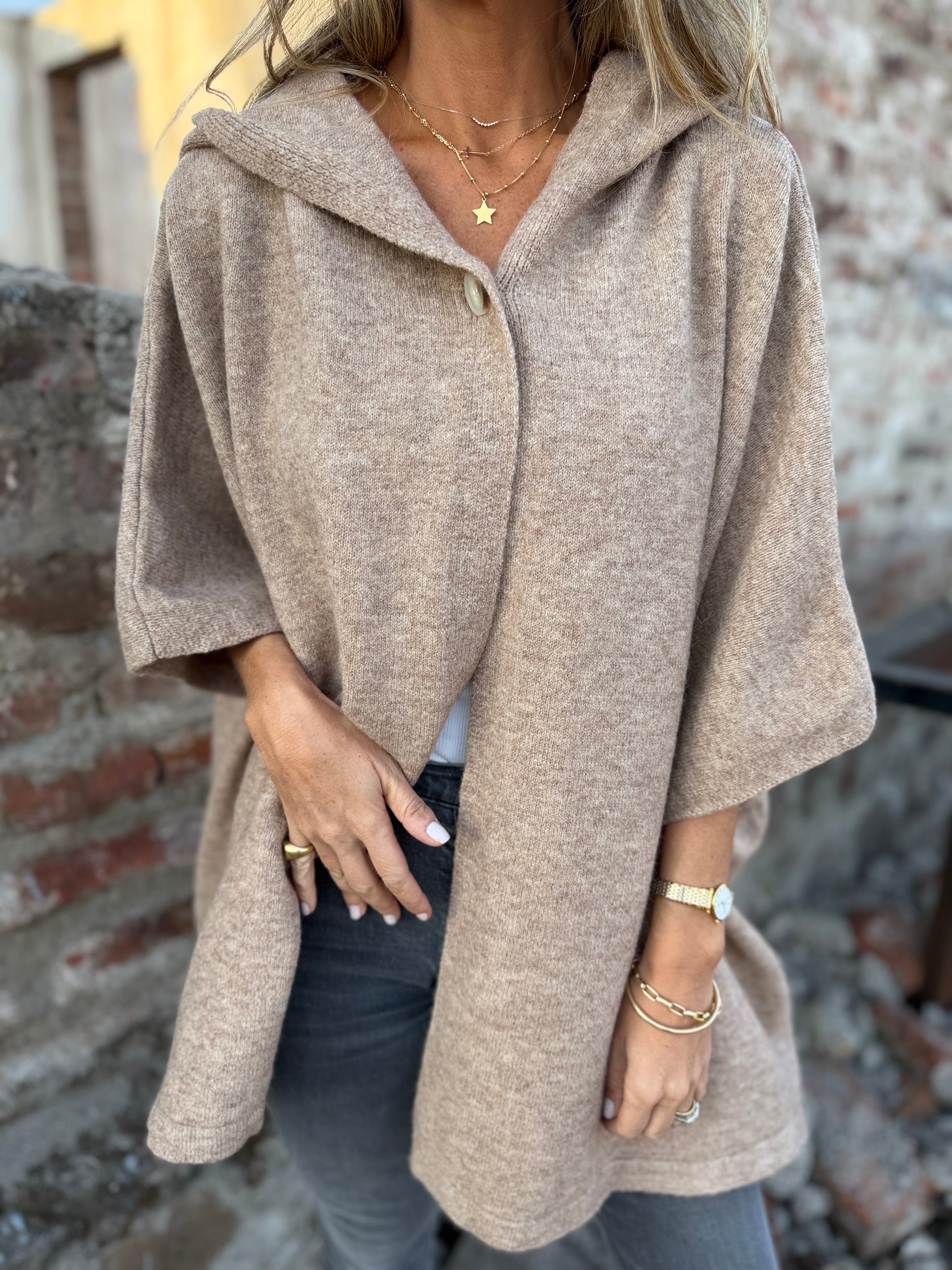 Poncho sureño beige claro