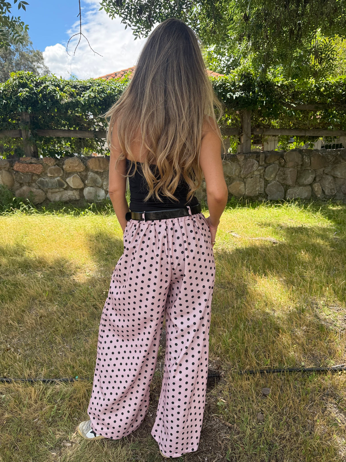 New palazo polca dots rosado claro