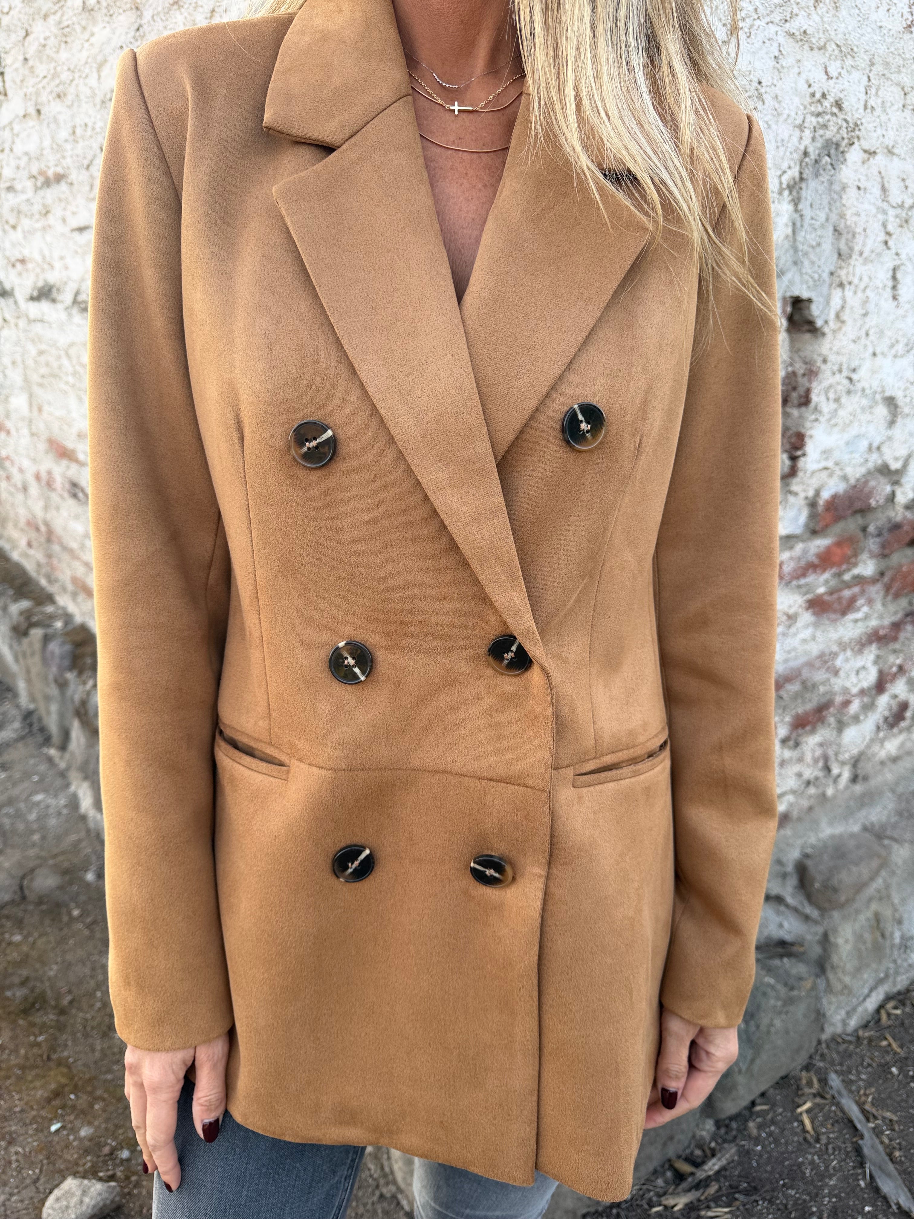 Blazer efecto gamuza increíble camel