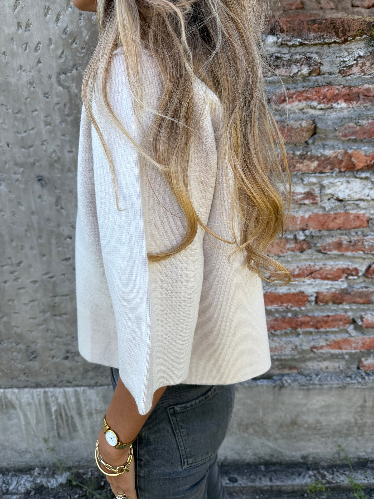 Chaqueta tejida cruda
