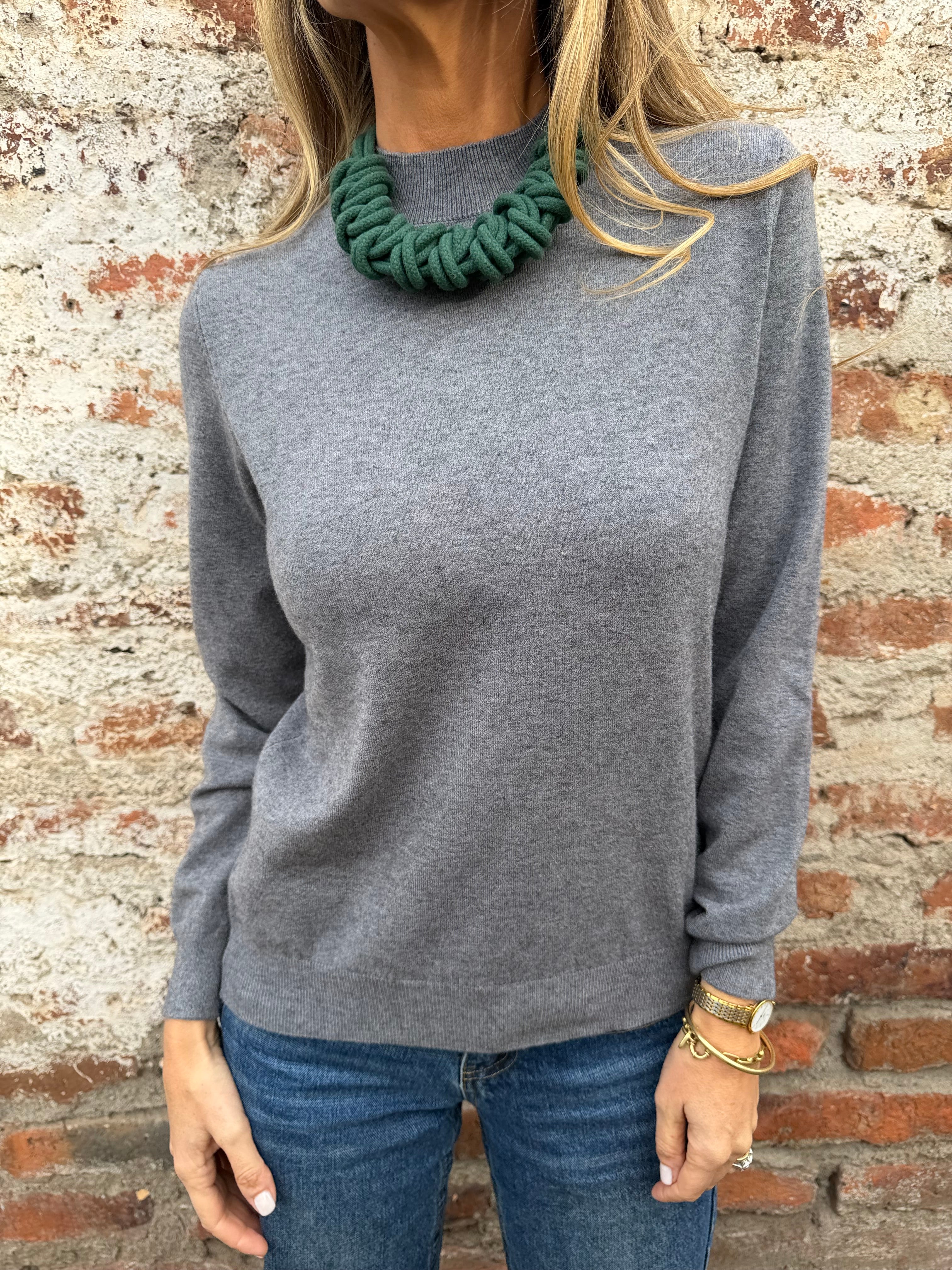 Chaleco/ polera hilo mega básica gris oscuro