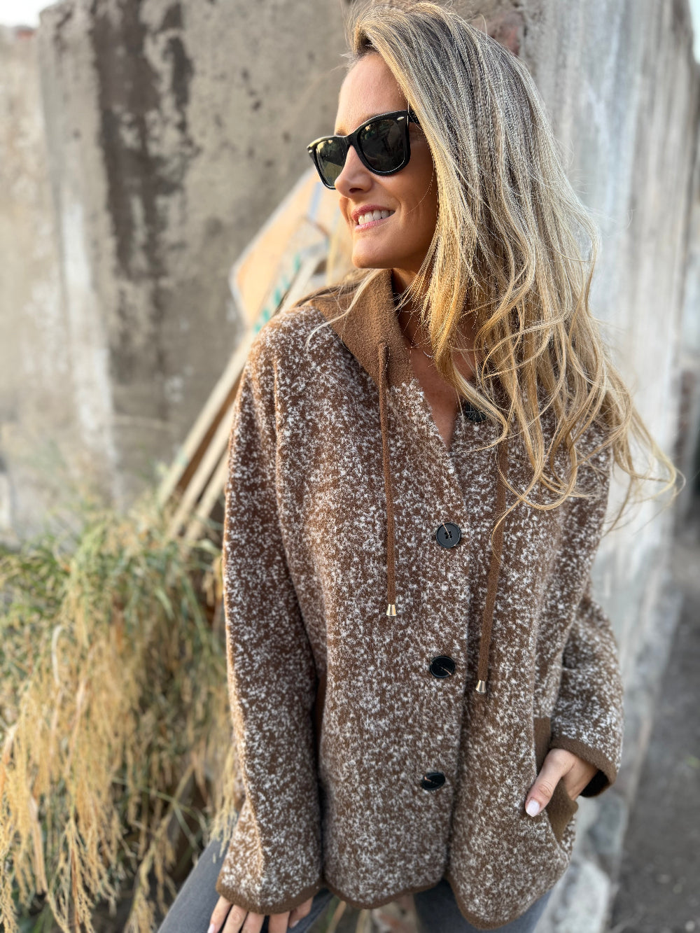 Abrigo variegado camel