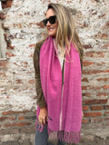 Bufandón simil cachemira fucsia rosado
