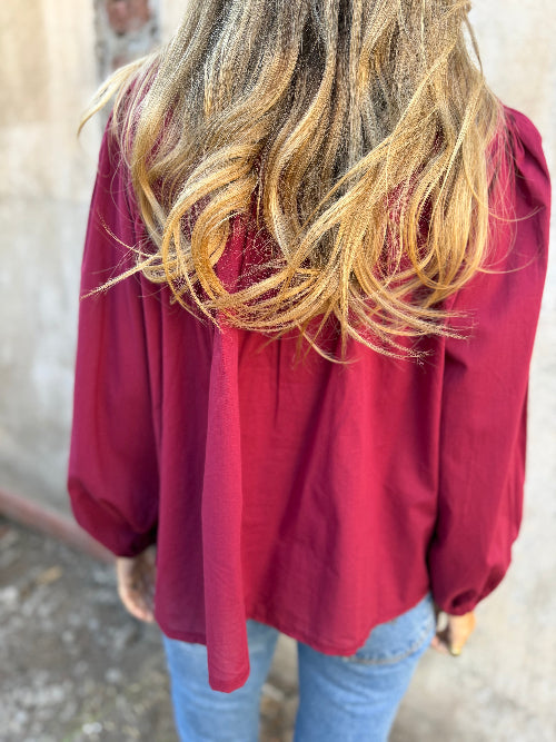 Blusa cedrón burdeo