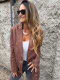 Blazer 100% lino perfecto café