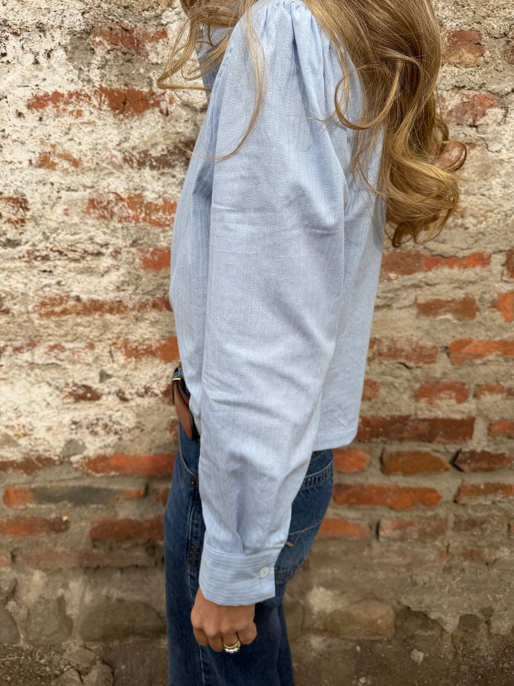 Blusa espigada celeste