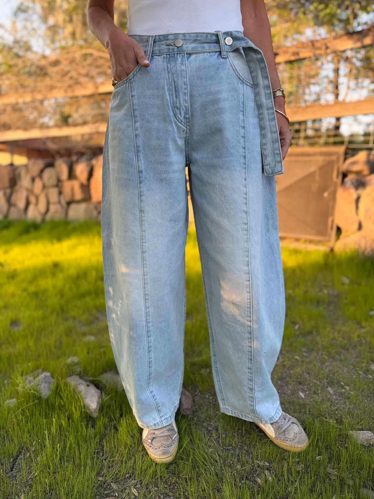 Bluejean new barrel cinto celeste