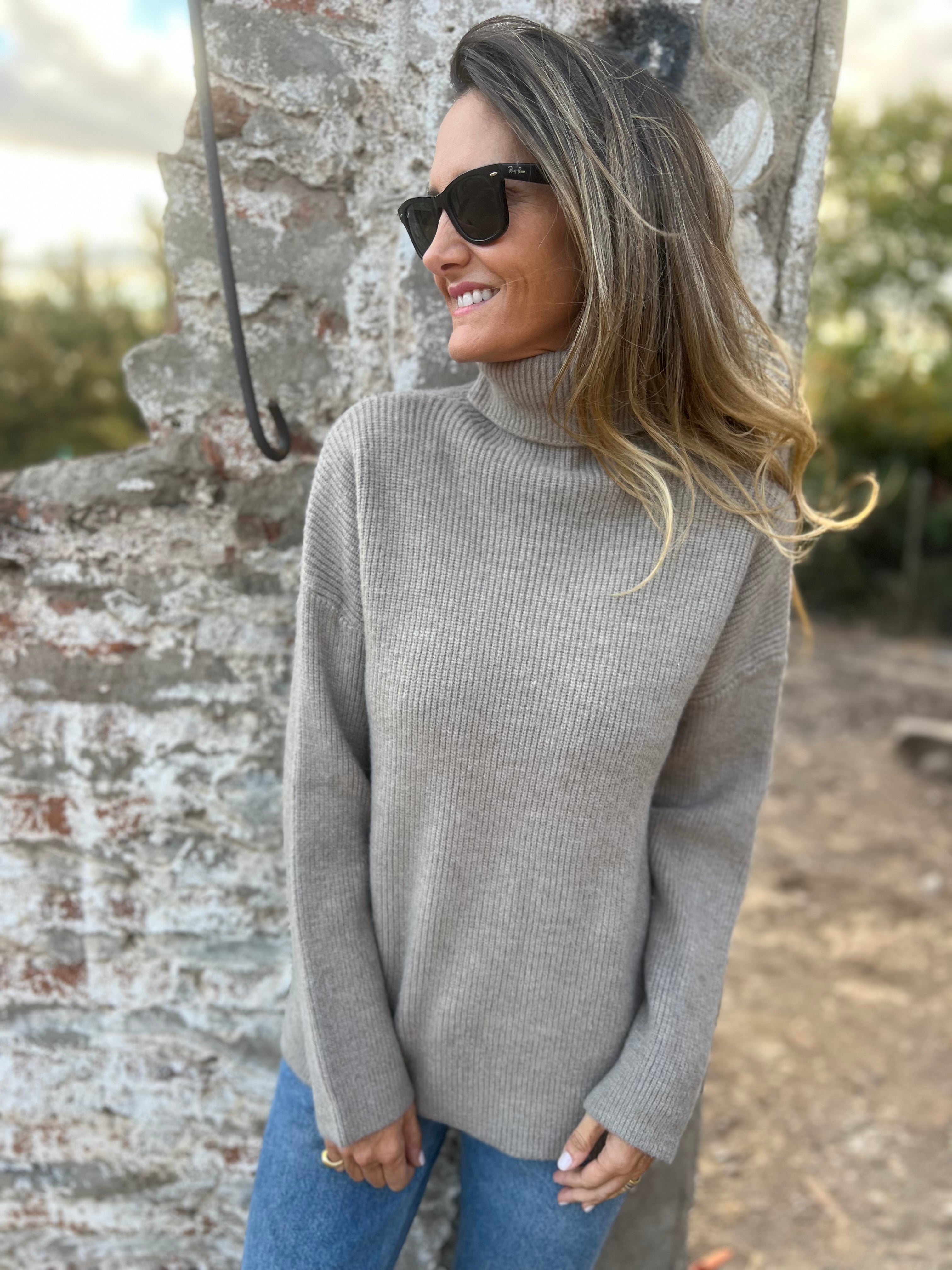 Cuello alto simply taupe