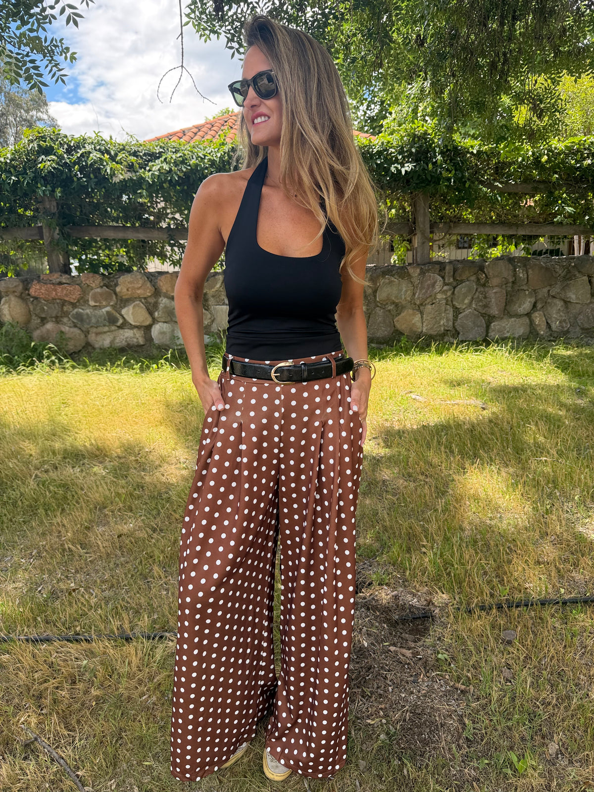New palazo polca dots caramelo