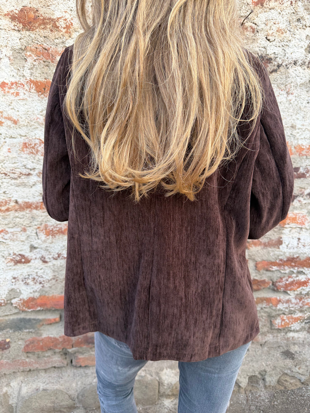 Blazer textura cafe oscuro