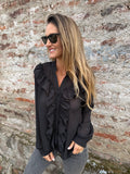 Blusa gasa vuelos negra