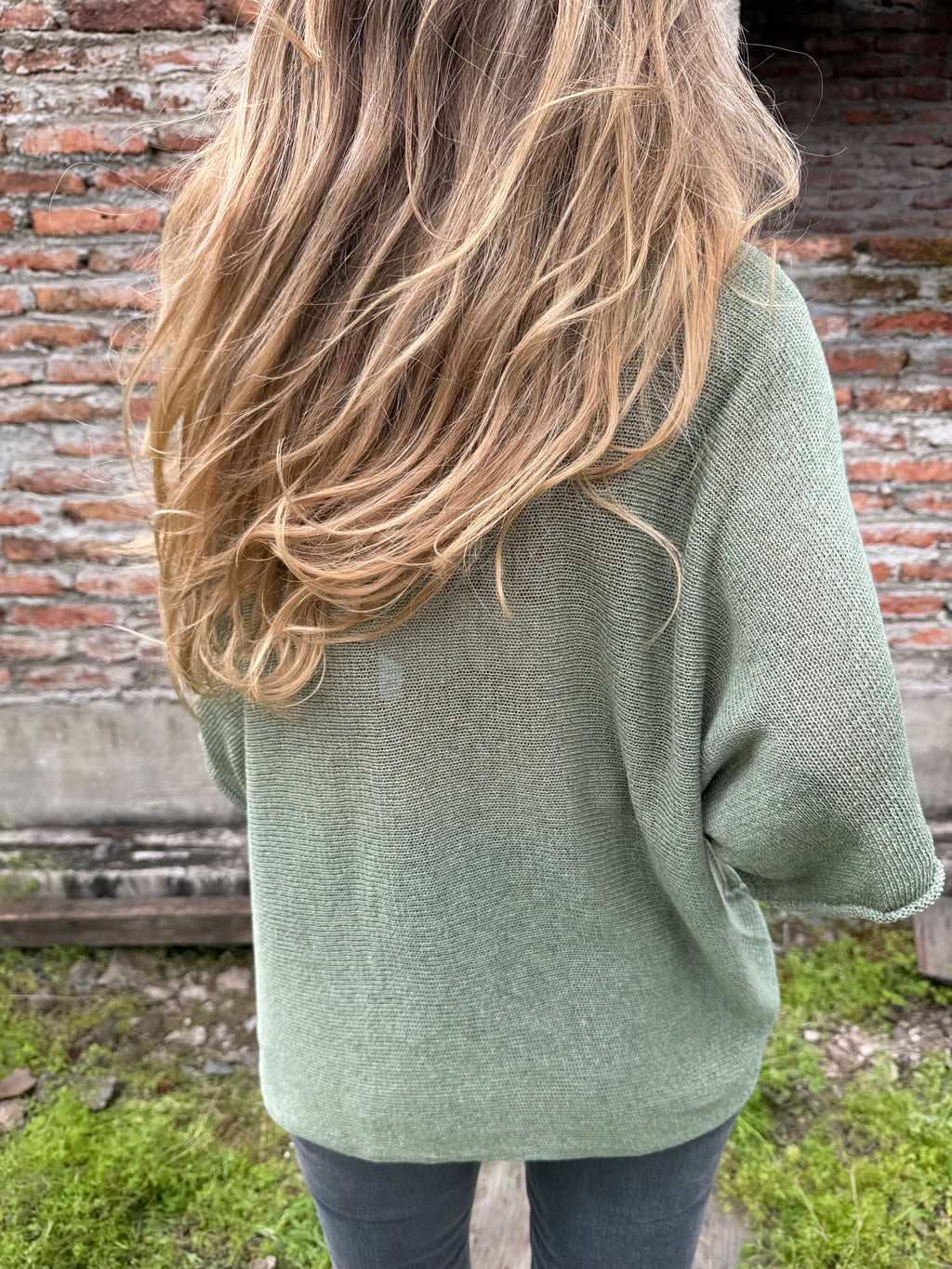 Chaleco new hilado verde musgo