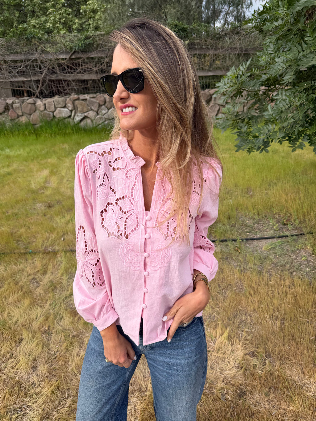 Blusa crespusculo rosada