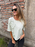 Polera las flores verde claro