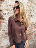 Chaqueta suede pocket cafe
