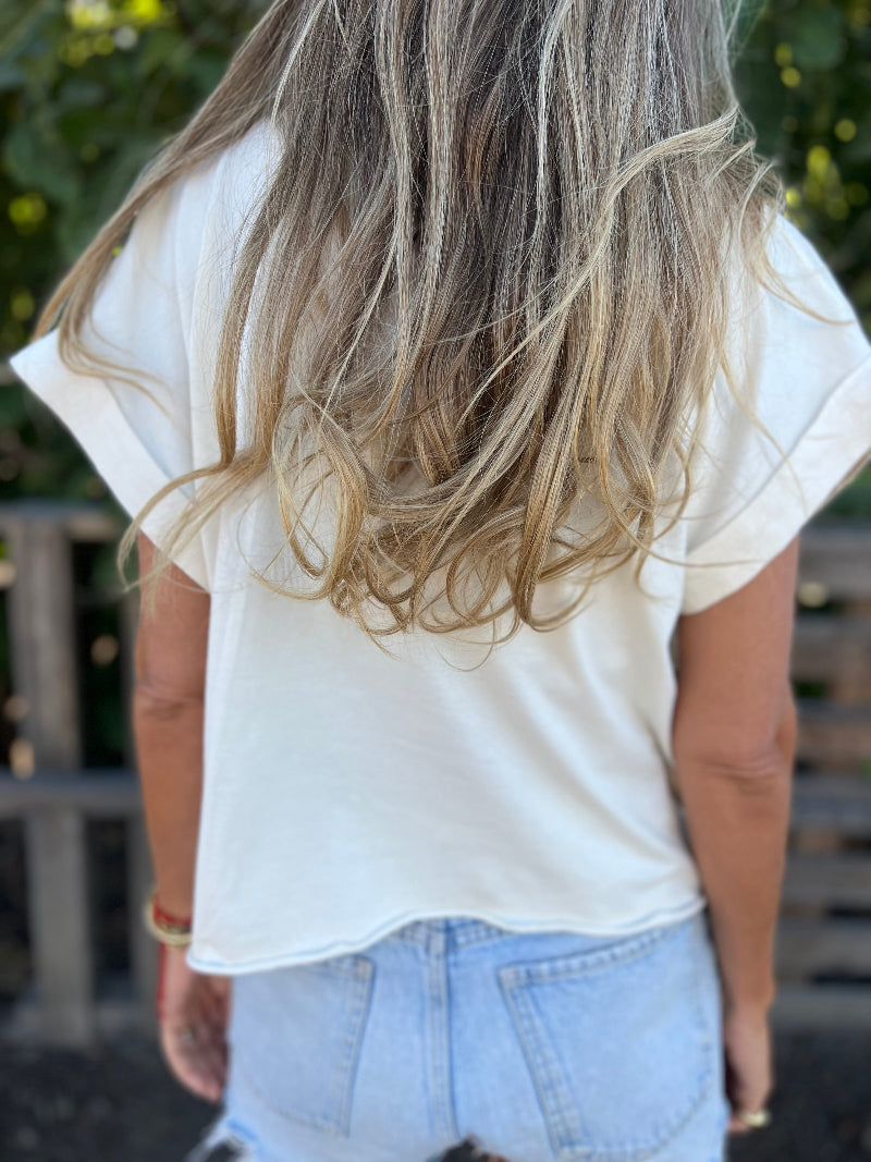 Blusa 100% lino botones y nudo crudo