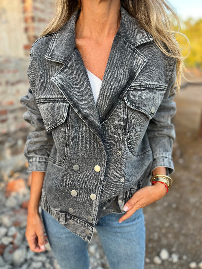 Chaqueta retro bluejean gris