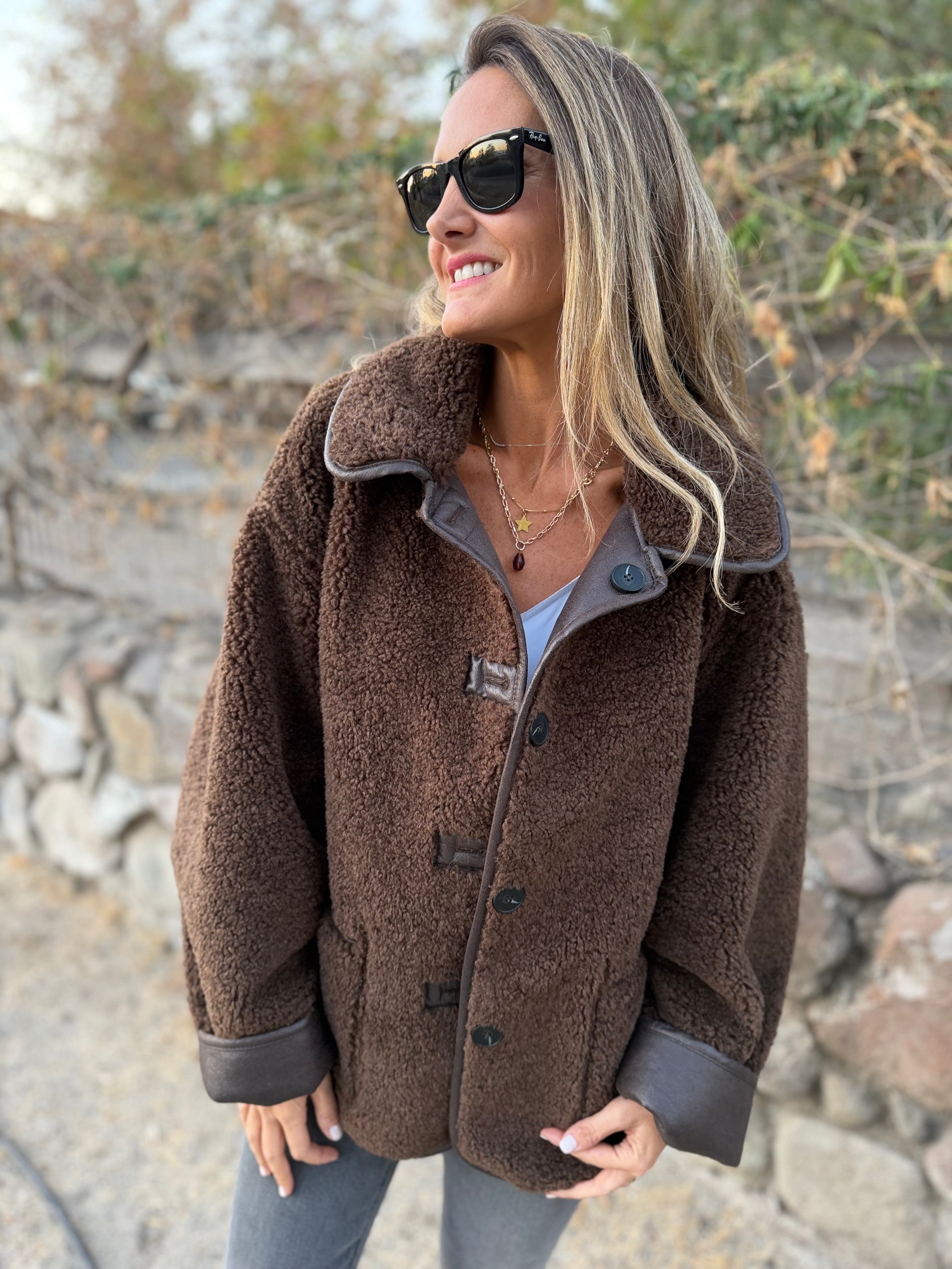 Chaqueta reversible chiporro patagónico gamuza top