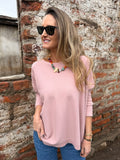 Chaleco ancho básico rosado