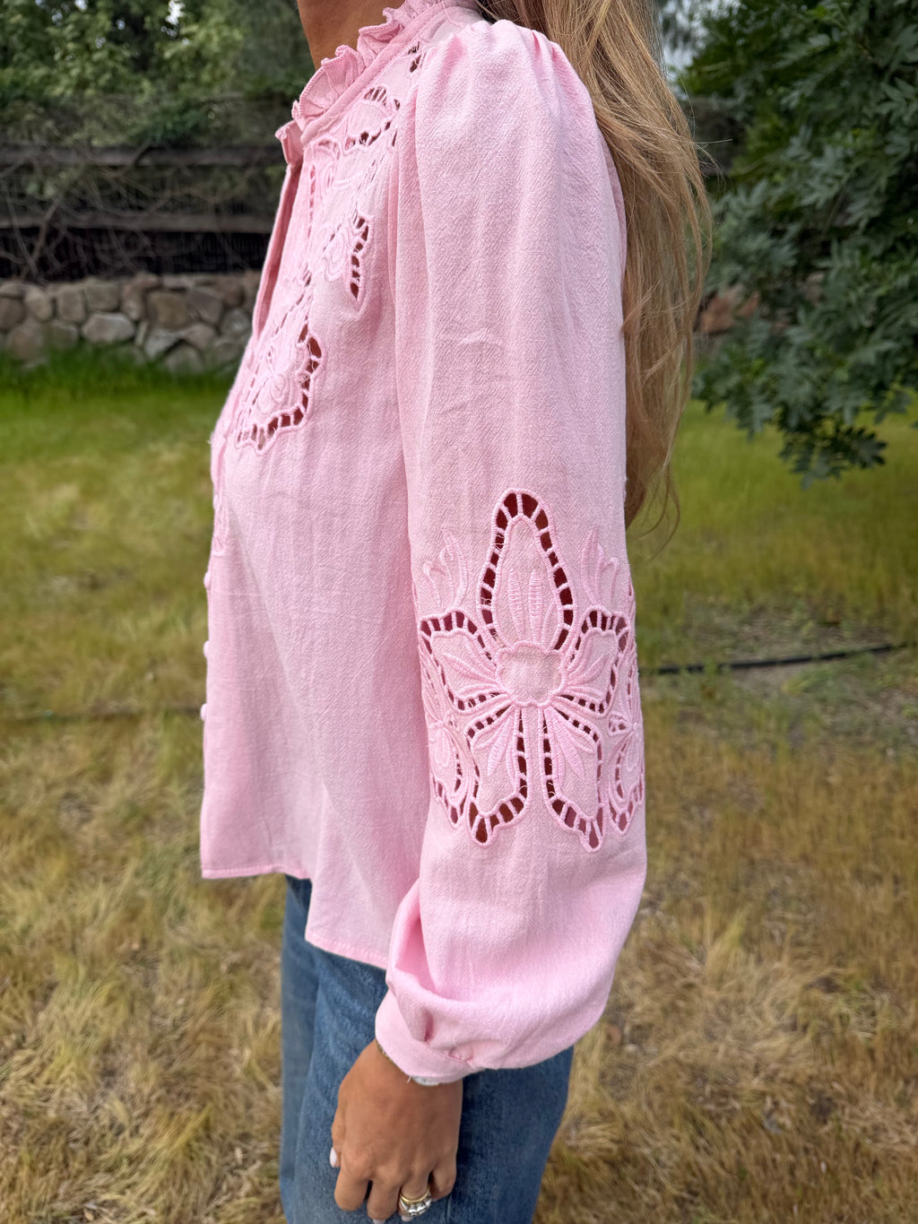 Blusa crespusculo rosada