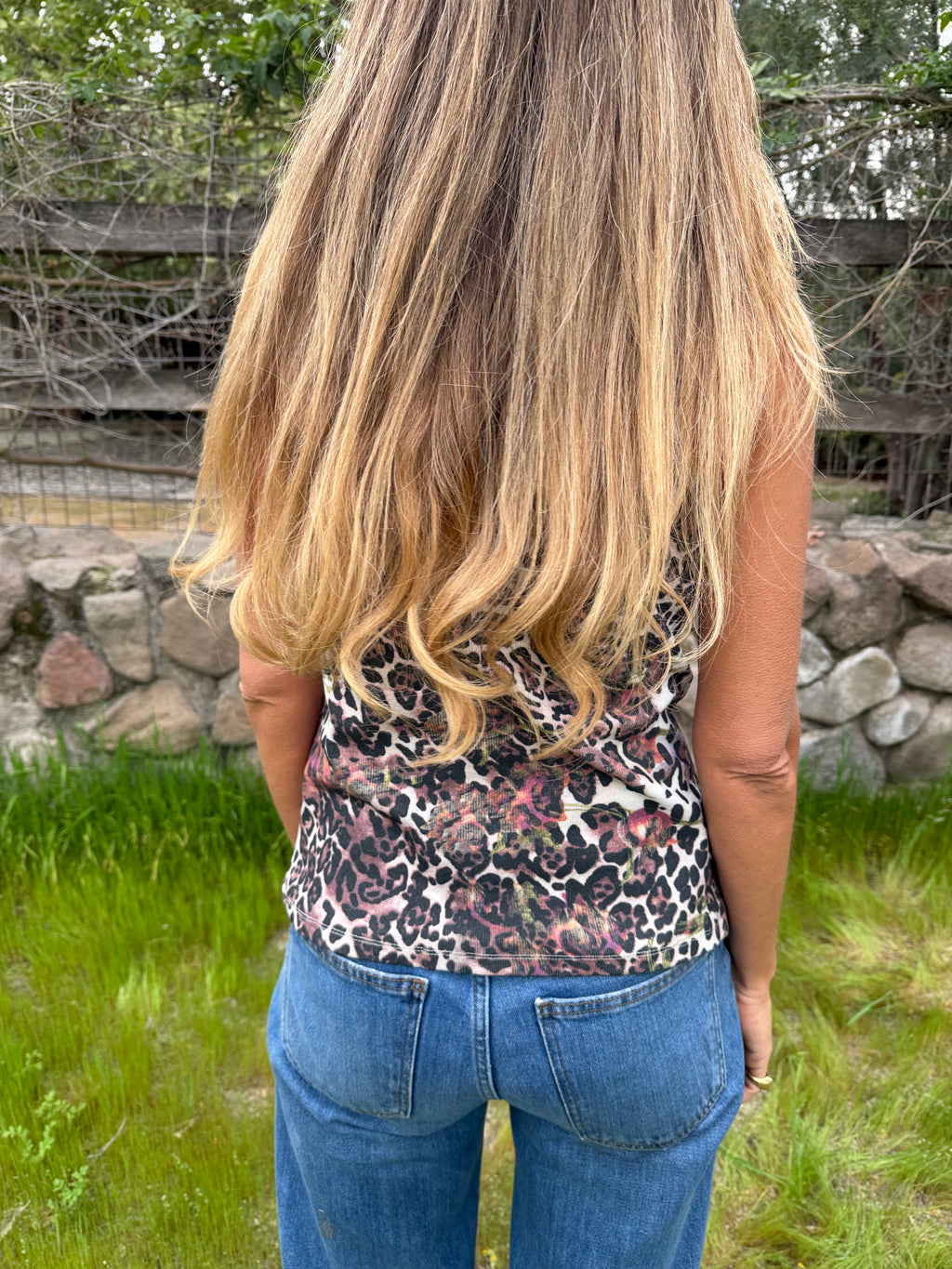 Polera selva print malva