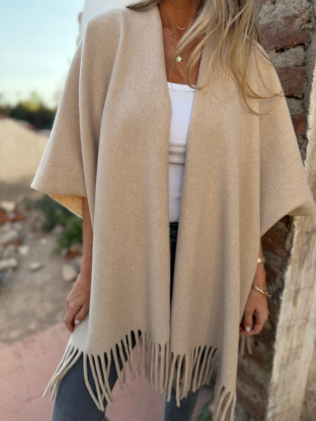 New Echarpe paño beige claro